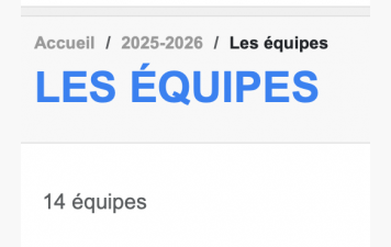 Compétiteurs du district pour la saison 2025-2026